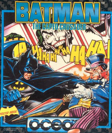 Batman the Caped Crusader box art for Commodore 64